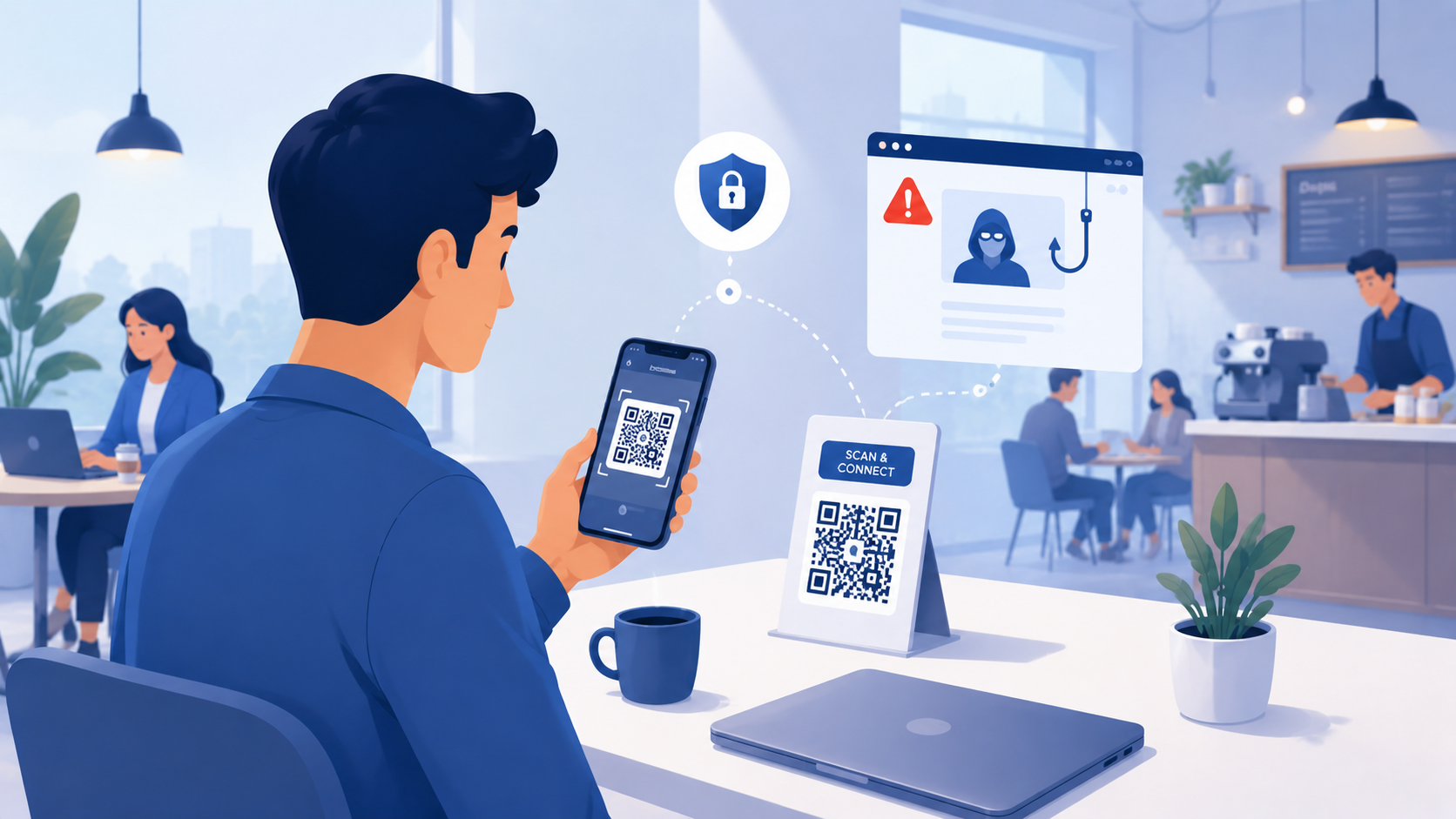QR-code op een e-mail met waarschuwing voor phishing