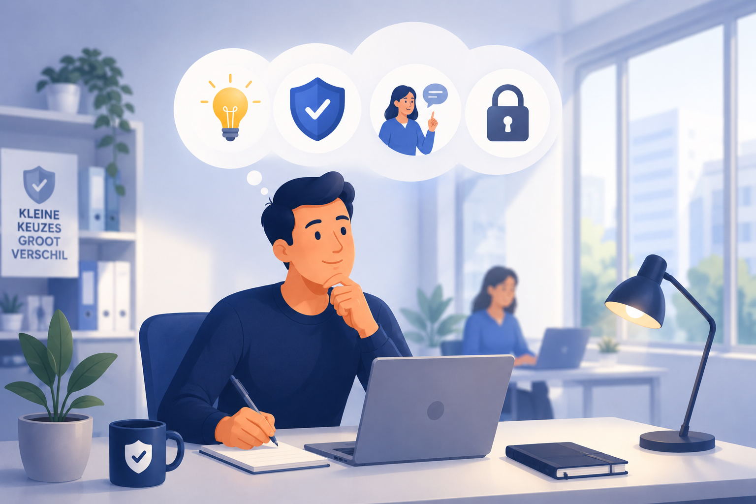 Medewerker kiest een antwoord in een korte securitytraining